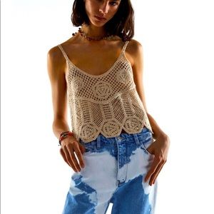 Summer lace top Zara cream knit